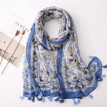 Load image into Gallery viewer, Japanese Literary and Artistic Fresh Cotton and Linen Scarf Retro Patchwork Bohemian Cashew Print Silk Scarf Beautiful Sunscreen Scarf