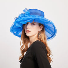 Load image into Gallery viewer, Summer Ougan Gauze Hat Fashion Hat Women's Flower Beach Sun Hat Big Brim Face Shield Sun Hat