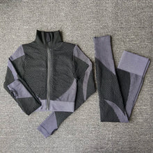 Load image into Gallery viewer, 2/3PCS Seamless Women Yoga Set Workout Sportswear Gym Clothing Fitness Long Sleeve Crop Top High Waist Leggings Sports Suits