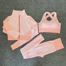 Load image into Gallery viewer, 2/3PCS Seamless Women Yoga Set Workout Sportswear Gym Clothing Fitness Long Sleeve Crop Top High Waist Leggings Sports Suits