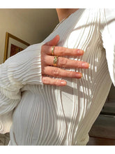 Load image into Gallery viewer, 2024 Ruched Long Sleeve T Shirts Women Casual White Skinny Black Basic Tee Fashion Street Cropped Top Y2K Clothes T-shirt