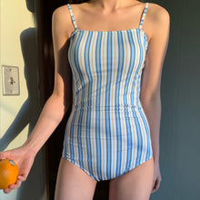 Load image into Gallery viewer, New Striped One-piece Swimsuit Women's Simple Ins Style Strapless Girls' Hot Spring Swimsuit