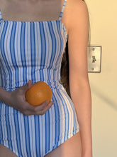 Load image into Gallery viewer, New Striped One-piece Swimsuit Women's Simple Ins Style Strapless Girls' Hot Spring Swimsuit