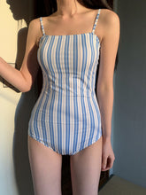 Load image into Gallery viewer, New Striped One-piece Swimsuit Women's Simple Ins Style Strapless Girls' Hot Spring Swimsuit