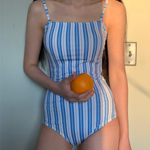 Load image into Gallery viewer, New Striped One-piece Swimsuit Women's Simple Ins Style Strapless Girls' Hot Spring Swimsuit