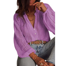 Load image into Gallery viewer, Vintage Long Sleeve Blouses Summer Casual Elegant Ladies Blusas Boho Beach Hollow Out Lace Blouse Shirt for Women Top