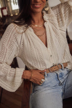 Load image into Gallery viewer, Vintage Long Sleeve Blouses Summer Casual Elegant Ladies Blusas Boho Beach Hollow Out Lace Blouse Shirt for Women Top