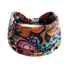 Load image into Gallery viewer, Bohemian Style Elastic Hair Bands Yoga Headband Women Headwear Print Vintage Cross Unisex Scrunchies Hair Accessories