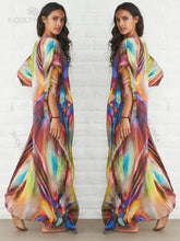 Load image into Gallery viewer, Boho Quick-drying Long Kaftan Bikini Cover-ups Retro Plus Size Summer Dress Women Clothing Beach Wear Swim Suit Cover Up Q831
