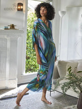 Load image into Gallery viewer, Boho Quick-drying Long Kaftan Bikini Cover-ups Retro Plus Size Summer Dress Women Clothing Beach Wear Swim Suit Cover Up Q831
