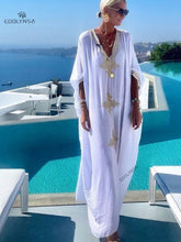 Load image into Gallery viewer, Boho Quick-drying Long Kaftan Bikini Cover-ups Retro Plus Size Summer Dress Women Clothing Beach Wear Swim Suit Cover Up Q831