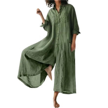 Load image into Gallery viewer, Cotton LinenWomen Jumpsuit Oversized Vintage Button Jumpsuit Summer Women Casual Beach Playsuit Wide Legs Pants Loose Romper