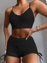 Load image into Gallery viewer, Drawstring Front Shorts Bikinis 2024 High Waist Swimsuit Women Swimwear Female Bathers Bathing Swimming Swim Suit Beachwear