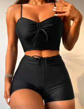 Load image into Gallery viewer, Drawstring Front Shorts Bikinis 2024 High Waist Swimsuit Women Swimwear Female Bathers Bathing Swimming Swim Suit Beachwear