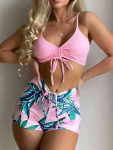 Load image into Gallery viewer, Drawstring Front Shorts Bikinis 2024 High Waist Swimsuit Women Swimwear Female Bathers Bathing Swimming Swim Suit Beachwear