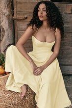 Load image into Gallery viewer, Elegant Women Solid Sling Long Pleated Dress Chic Sleeveless Backless A-line Dresses 2024 Summer Party Club Date Evening Robes