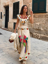 Load image into Gallery viewer, Fashion Print Crop Top Skirt Suits Women Chic Flying Sleeve Square Neck Sleeveless Set High Waisted Pleated Skirt 2024 Outfits