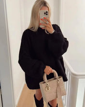 Load image into Gallery viewer, Fashion Round Neck Knitted Jumper For Women 2024 Autumn Long Lantern Sleeve Sweater Female Hight Street Warm Lady Chic Pullover
