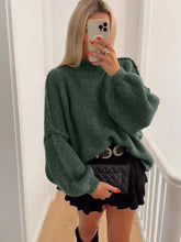 Load image into Gallery viewer, Fashion Round Neck Knitted Jumper For Women 2024 Autumn Long Lantern Sleeve Sweater Female Hight Street Warm Lady Chic Pullover