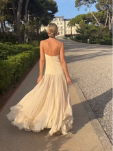 Load image into Gallery viewer, Fashion Solid Camisole Pleated Hem Women's Dress Casual Sleeveless Backless A-line Dresses 2024 Summer Lady Vacation Party Robe