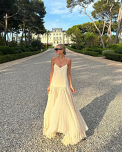 Load image into Gallery viewer, Fashion Solid Camisole Pleated Hem Women's Dress Casual Sleeveless Backless A-line Dresses 2024 Summer Lady Vacation Party Robe