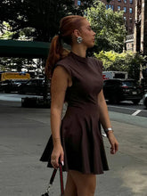 Load image into Gallery viewer, Fashion Solid Mini Pleated Dress For Women Y2K Elegant Sleeveless Slim Evening Party Short Dress Lady New Chic Street Vestidos