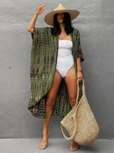 Load image into Gallery viewer, Fitshinling Summer Vintage Kimono Swimwear Halo Dyeing Beach Cover Up With Sashes Oversized Long Cardigan Holiday Sexy Covers