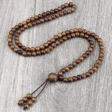 Load image into Gallery viewer, Vintage 108 Wooden Beads Bracelets 6mm Women Men Elastic Beaded Long Necklace Fashion Buddhist Prayer Yoga Jewelry Handmade Gift