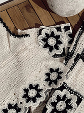 Load image into Gallery viewer, Hollow Out Knitted Sets for Women Sleeveless O-neck Short Vest Flower Knitting Pants Elegant Women's Sets Simple Vintage 2 Piece