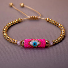Load image into Gallery viewer, Woven Evil Eye Bracelet Handmade Bohemian Bead Ladies Boho Style Summer Pink For Women Fashion Jewelry Men Ibiza Personalized Braided Rvs Colored Thread Aesthetic Lgbt Turkish Lucky Protection Against Gift