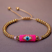 Load image into Gallery viewer, Woven Evil Eye Bracelet Handmade Bohemian Bead Ladies Boho Style Summer Pink For Women Fashion Jewelry Men Ibiza Personalized Braided Rvs Colored Thread Aesthetic Lgbt Turkish Lucky Protection Against Gift