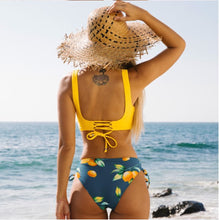 Load image into Gallery viewer, Spot Sexy Yellow Multi-color Bikini Swimsuit
