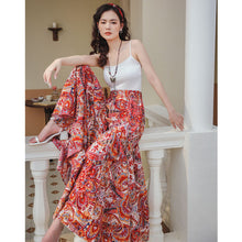 Load image into Gallery viewer, Hot summer high waisted draped ice silk chiffon skirt pants ice silk wide leg pants