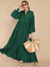 Load image into Gallery viewer, Autumn and Winter New Product Long Solid Color Dress Button Long Dress Loose Oversized Swing Skirt