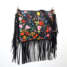 Load image into Gallery viewer, Fashionable and Personalized Printed Tassel Bag, One Shoulder Crossbody Bag, Rose Large Bag, Women's Bag