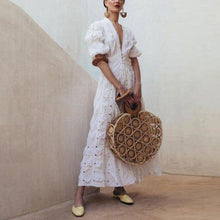 Load image into Gallery viewer, Summer New Women's Wish Deep V Puff Sleeve Lace Dress