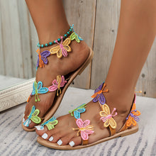 Load image into Gallery viewer, New Toe Set Colorful Holiday Light Butterfly Large Beach Shoes Sandals