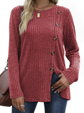 Load image into Gallery viewer, Button Up T-shirt for Women's New Fashion Autumn Casual Solid Color Long Sleeved T-shirt for Women