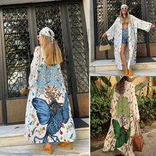 Load image into Gallery viewer, Printed Long Sun Protection Cardigan for Women's Swimwear, Paired with Bikini Cover Up for Women's Vacation Beach