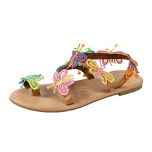 Load image into Gallery viewer, New Toe Set Colorful Holiday Light Butterfly Large Beach Shoes Sandals