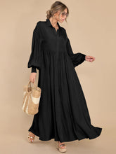 Load image into Gallery viewer, Autumn and Winter New Product Long Solid Color Dress Button Long Dress Loose Oversized Swing Skirt