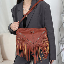 Load image into Gallery viewer, Rivet Soft Leather Trend Casual Rivet Tassel Bag Single Shoulder Diagonal Cross Women's Bag