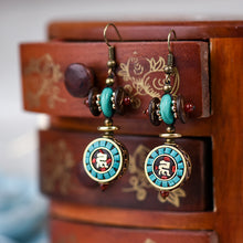 Load image into Gallery viewer, Vintage Niche Design, Nepali Exotic Tibetan Style Earrings, Feminine Simplicity, Ethnic Style Personality Handmade Earrings