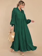 Load image into Gallery viewer, Autumn and Winter New Product Long Solid Color Dress Button Long Dress Loose Oversized Swing Skirt