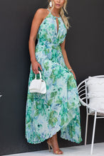 Load image into Gallery viewer, Summer Women's Neck Hanging Sleeveless V-Neck Printed Large Swing Long Dress Dress