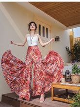 Load image into Gallery viewer, Hot summer high waisted draped ice silk chiffon skirt pants ice silk wide leg pants