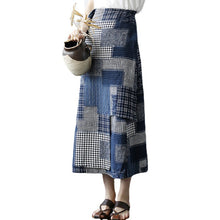 Load image into Gallery viewer, Original Retro Women's Half Length Skirt, Summer Mid Length Cotton and Linen Irregular Long Skirt