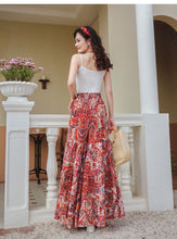 Load image into Gallery viewer, Hot summer high waisted draped ice silk chiffon skirt pants ice silk wide leg pants
