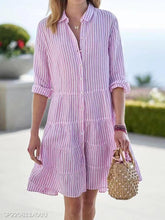 Load image into Gallery viewer, Women's Clothing Autumn Long Sleeve Women's Striped Shirt Dress