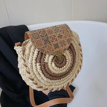 Load image into Gallery viewer, Summer Ethnic Style Woven Literature and Art Sen Series Bag for Women's Crossbody, Minority Grass Woven Large Capacity Round Cake Bag